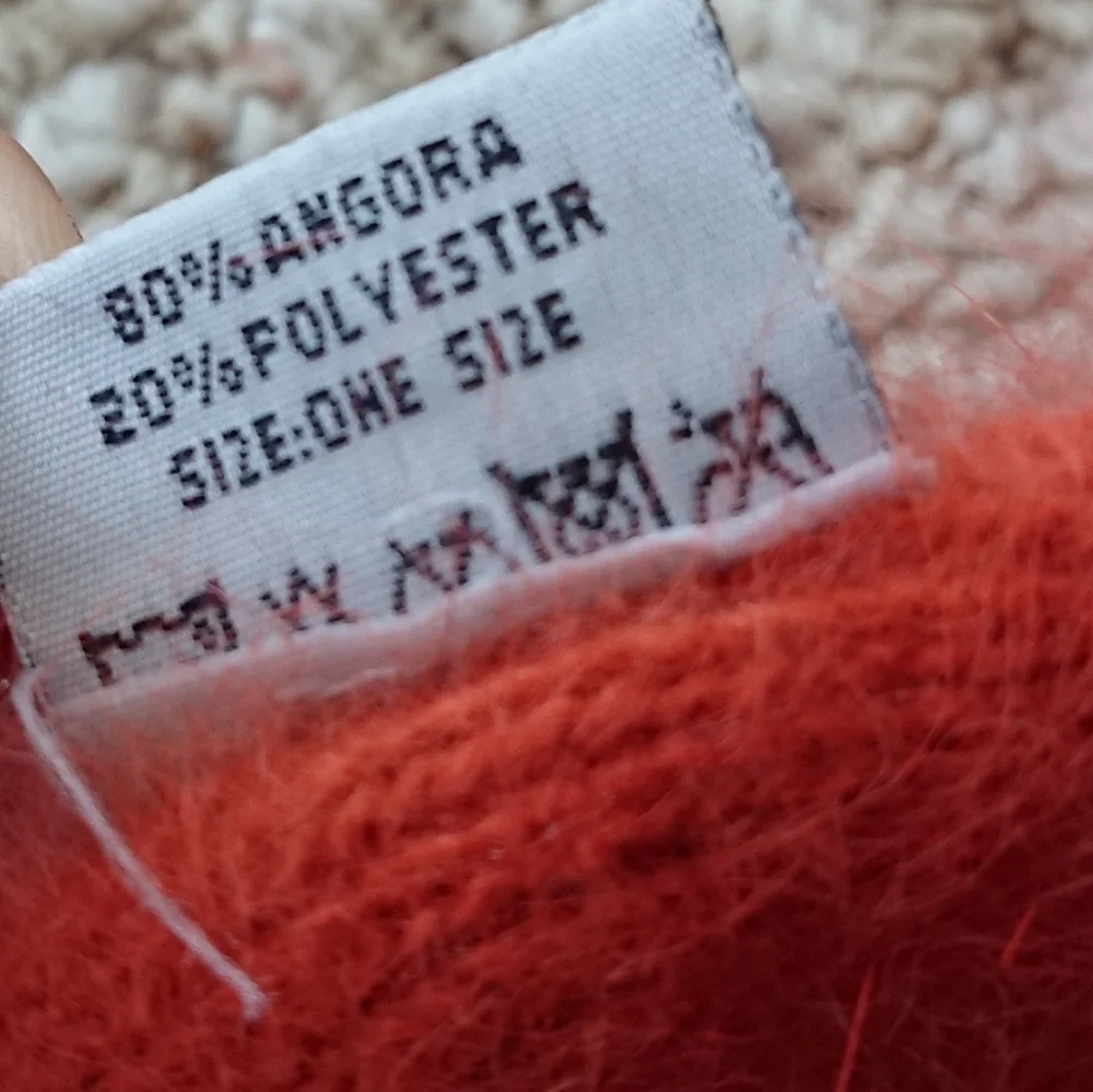 C.C orange color Ruffled angora Scarf